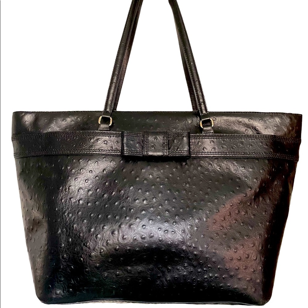 Kate Spade Ostrich Embossed Tote W/Bow.